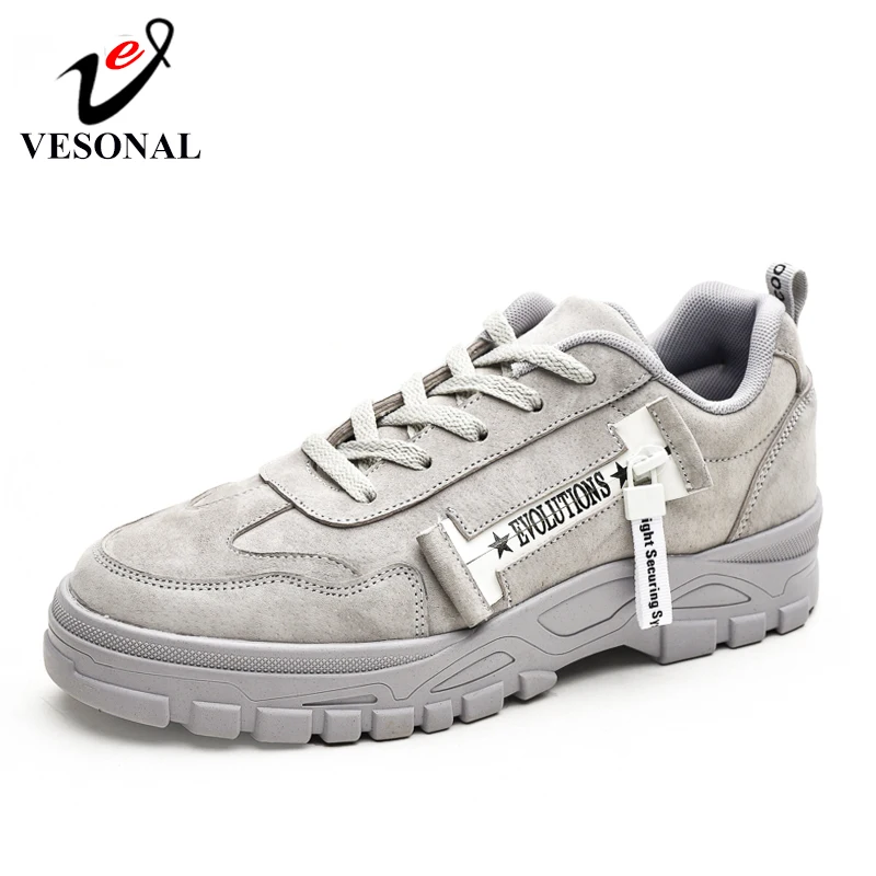 

VESONAL Fashion Trend Sneakers Men Adult Male Casual Shoes Autumn Comfort Lace Up Shoes Thick Bottom Sport Footwear Walking shoe