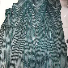 Jl07# сток зеленый цвет блесток вышивка чистая Тюлевая сетчатая кружевная ткань для распиловки свадебного платья