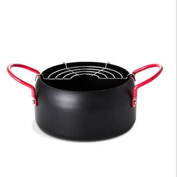 

Deep Frying Pot Tempura Fryer Pan Fried Chicken Pot Cooking Tools Kitchen Utensil with Colanders & Strainers Chicken wings