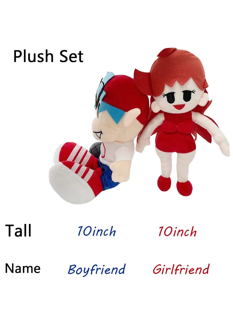 1/2pcs Friday Night Funkin Plush Toy Boyfriend Girlfriend Tank Man Sky Plushie Figure Stuffed Doll Sleeping Gift for Kids Fans