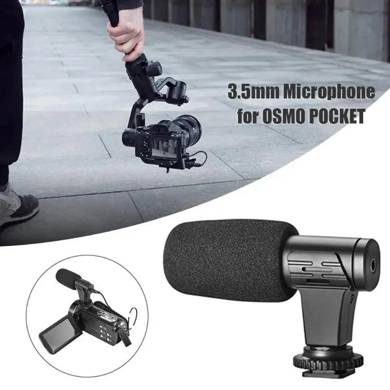 Экшн видеокамера Микрофон для DJI Osmo карманный портативный 3,5 мм черный Высокочувствительный всенаправленный аксессуары черный новейший