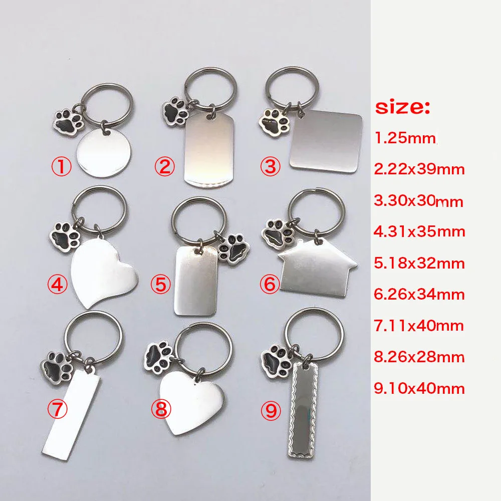 10 Ciondoli Dog Tag In Acciaio Inox – Vuoti Per Incisione, Formato 55x25mm E 35mm Tondi, Bianco