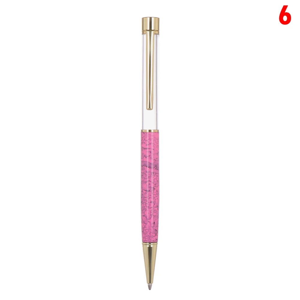 Нейтральная Шариковая ручка для самостоятельного наполнения, пустая шариковая ручка с кристаллами, caneta, без золотистой фольги, Шариковые школьные ручки для девочек - Цвет: 6
