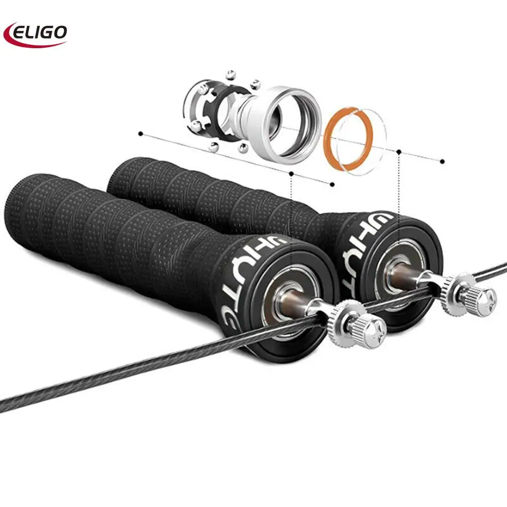 

sweat-absorbent with racing bearing skipping rope (ITSMART skipping rope (load-bearing),Non-slip black