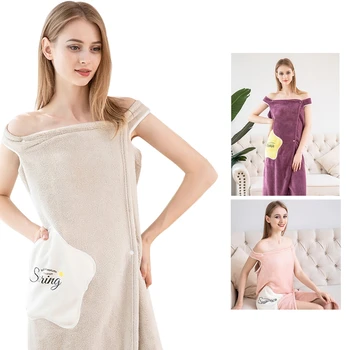 

Simple Household Thickened Absorbent Towels Bath Quick-Drying Adult Bathrobes Do Not Lose Hair Bath Skirt
