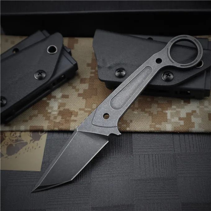 LCM66 нож с фиксированным лезвием EDC инструмент для самозащиты бумажный резак портативный Подарочный нож многофункциональный нож DC53 стальной карамбит - Цвет: black stone wash