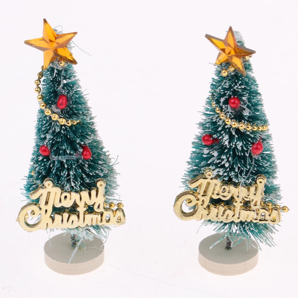 10 Pieces 6.5cm Christmas Tree Doll Toy Dollhouse Miniature Room Items Xmas Ornaments Accessories
