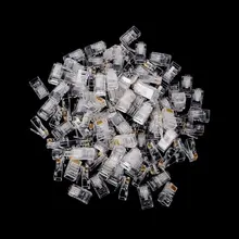 25/100 шт Позолоченные RJ45 чистая сетевых кабелей модульный разъем Cat5 CAT5e разъем 8P8C модульный Rj45 разъем клеммы