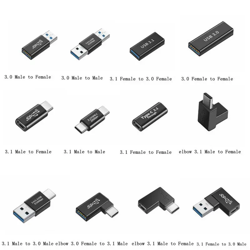 

90-градусный Переходник USB 3.1 Type C мама в USB A мама B адаптер «Папа-мама» OTG Type C в usb 3,0