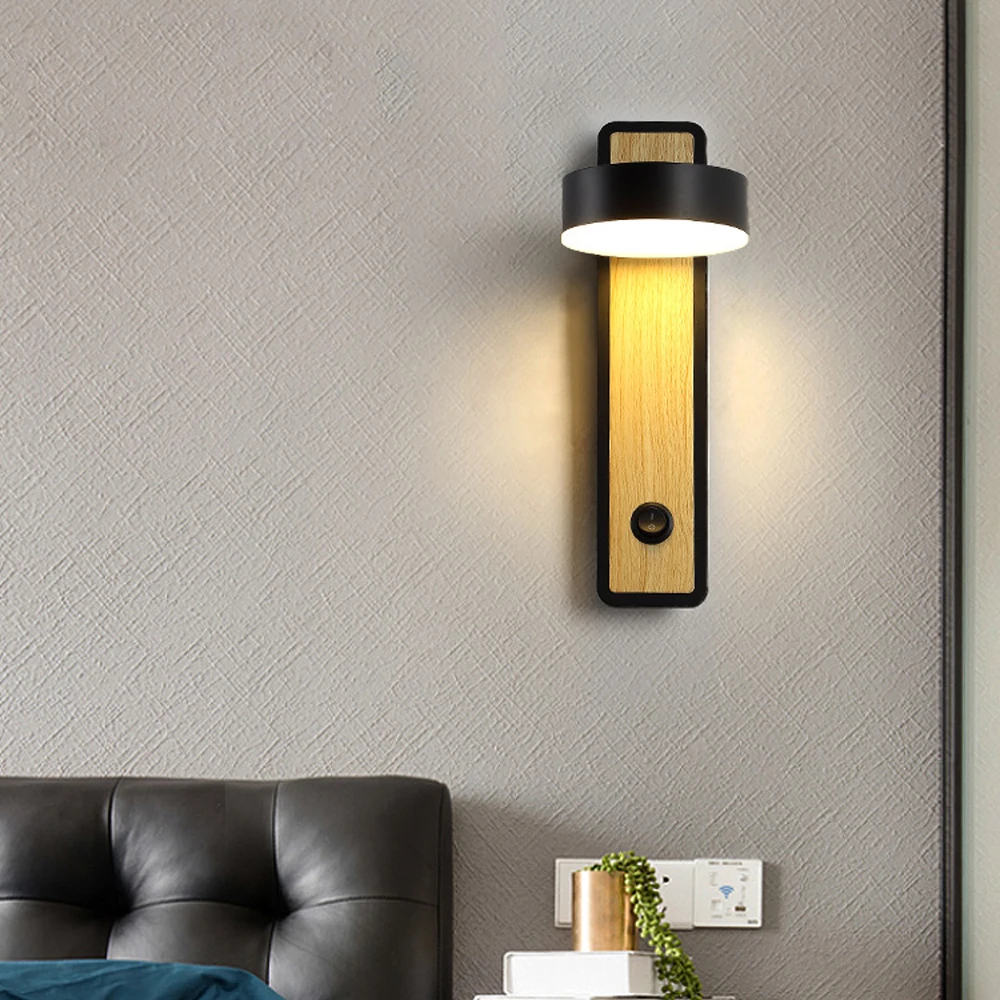 İskandinav LED duvar lambası anahtarı ile 5W Modern iç mekan duvar İskandinav LED duvar lambası anahtarı ile 5W Modern iç mekan duvar