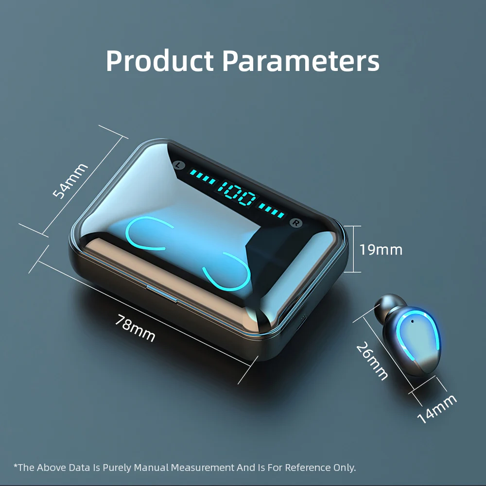 LED Display TWS Wireless Earphone Bluetooth V5 0 Headsets Earbuds Charging Case Holder For Samsung A10 iPhone 11 Pro Universal