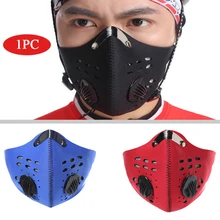 Pm 2.5 活性炭マスク防塵マスク抗汚染自転車バイクマスクスポーツランニングトレーニングマスクフィルター(China)