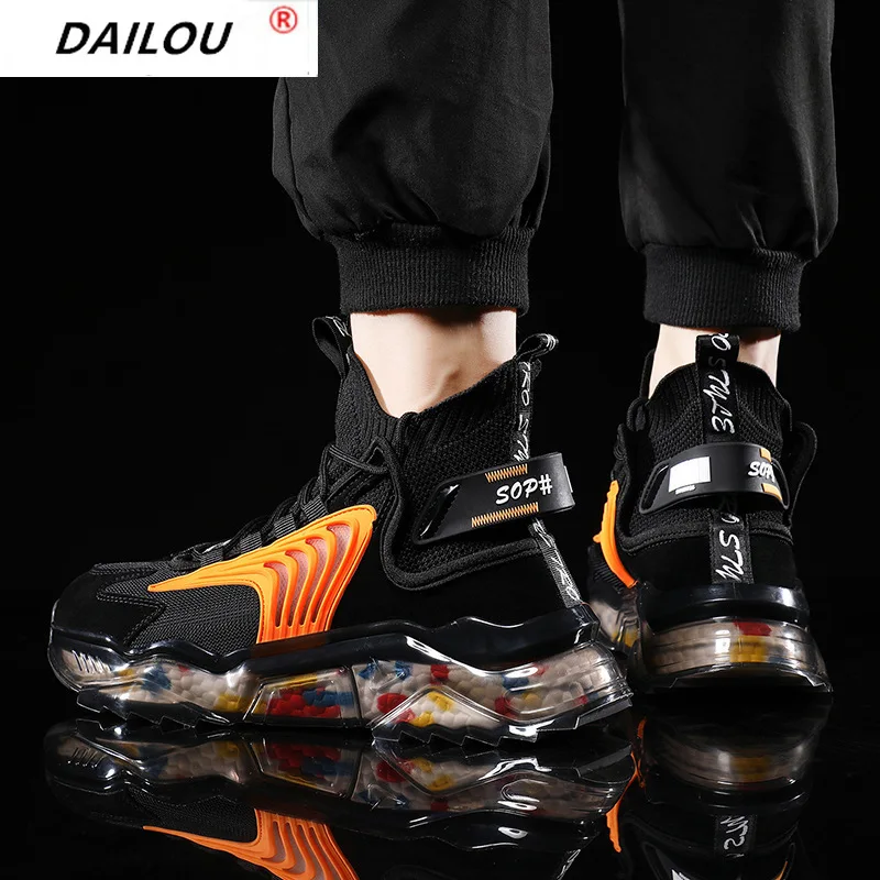Air Sole Running Shoes for Men Comfortable Brand new Sneaker Size 39-46 Lace-up Outdoor Mesh Fitness Jogging Sport shoes for Men
