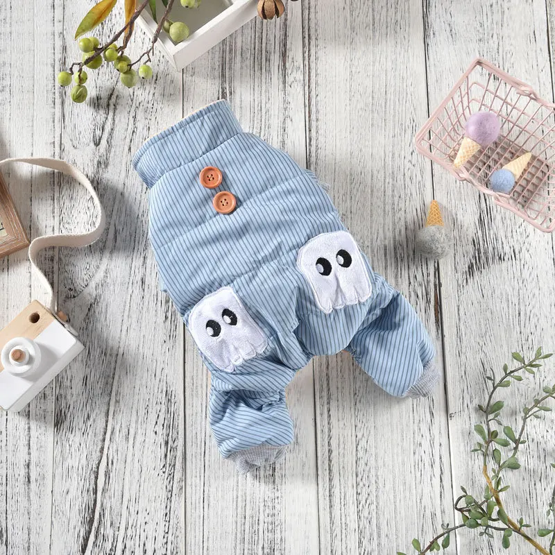 Осень и зима новейшая Одежда для собак фиолетовые синие цвета S-xxl Размеры четырехногие Комбинезоны для маленьких собак Одежда для домашних животных