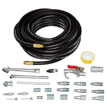 

15m Flexible PVC Pneumatic Air Hose 300PSI & 25-Piece Air Compressor Accessories Kits Tool EU Style Quick Connector air tube