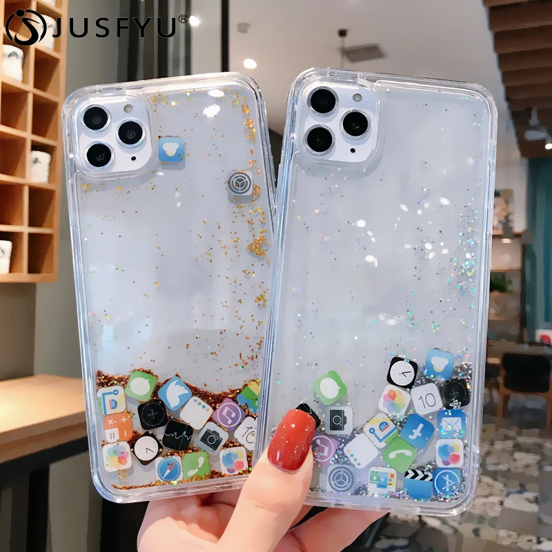 Luxury Dynamic Liquid Quicksand Soft Cover Case For iPhone 6 6S 7 8 Plus X XR XS Max Phone Cases App Capa ipone 8plus shell |