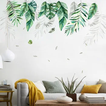 

Tropical vegetation large leaves Wall Sticker wallpaper Living room sofa background Mural home decoration Art Removable stickers