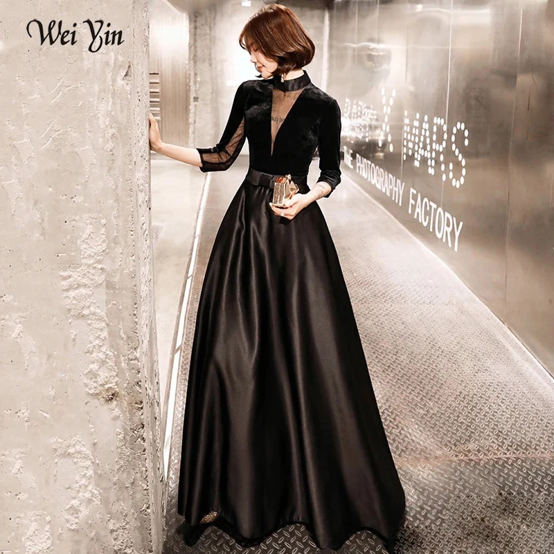 Wei Yin 2022 New Highend Evening Dress The Bride Vintage Black Long