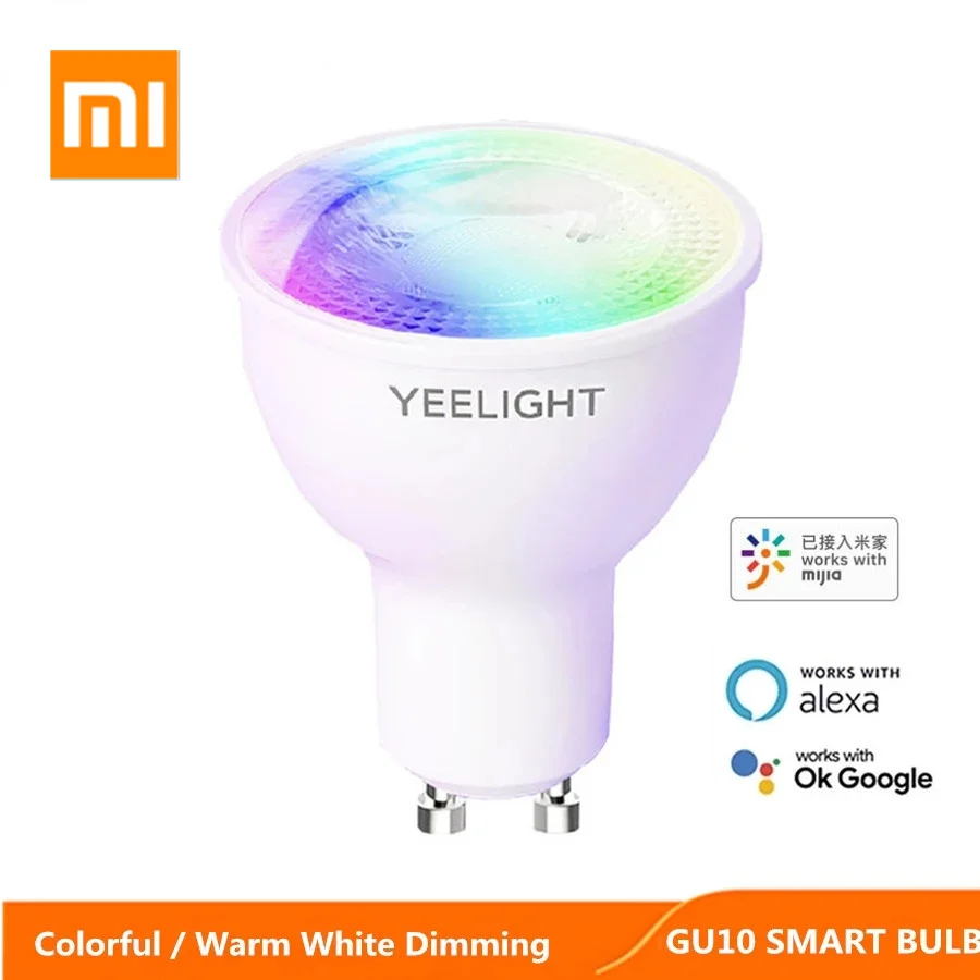 Светодиодная смарт-лампа Xiaomi GU10 белая/цветная лампа с затемнением Wi-Fi голосовое