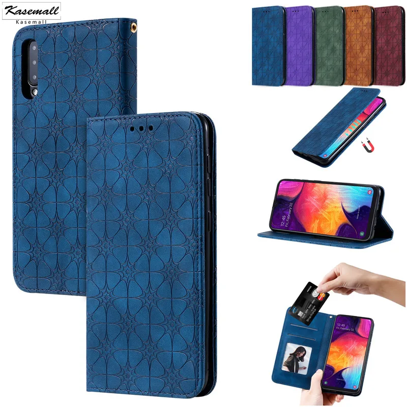 

Magnet Flip Leather Case For Samsung Galaxy A71 A51 A50 A20 A30 A10 A81 A91 S20 S10 Note 10 Plus 3D Embossing Pattern Cover Capa