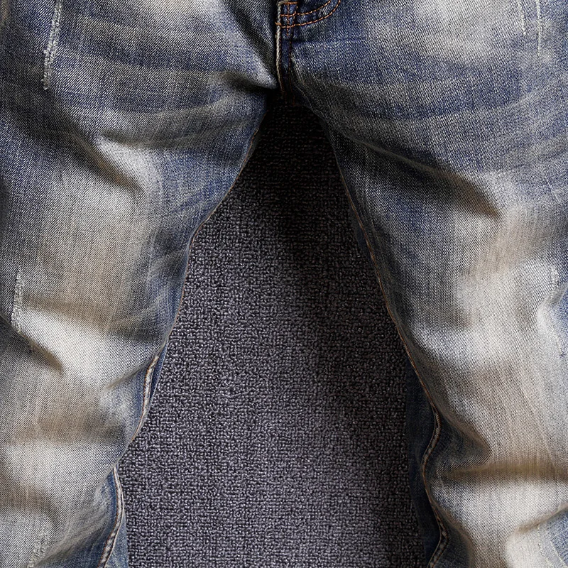 Italian Vintage Designer Men Jeans High Quality Classical Slim Jeans Men Denim Pants Retro Wash Streetwear 4