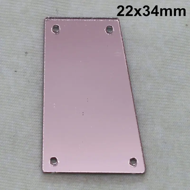 A27-22x34 Акриловые бусины розовые зеркальные пришивные стразы DIY Flatback зеркальные акриловые пришивные стразы с отверстиями для шитья - Цвет: A27-22x34