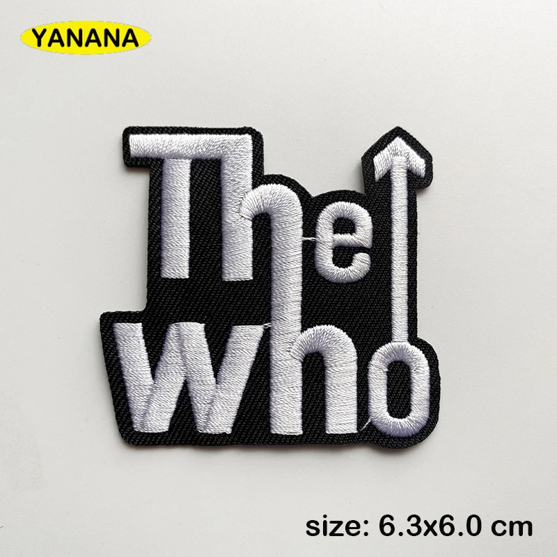Black White English rock band Patches for Clothing DIY Stripes Written Words Sticker Clothes Stickers Apparel Garment Accessorie