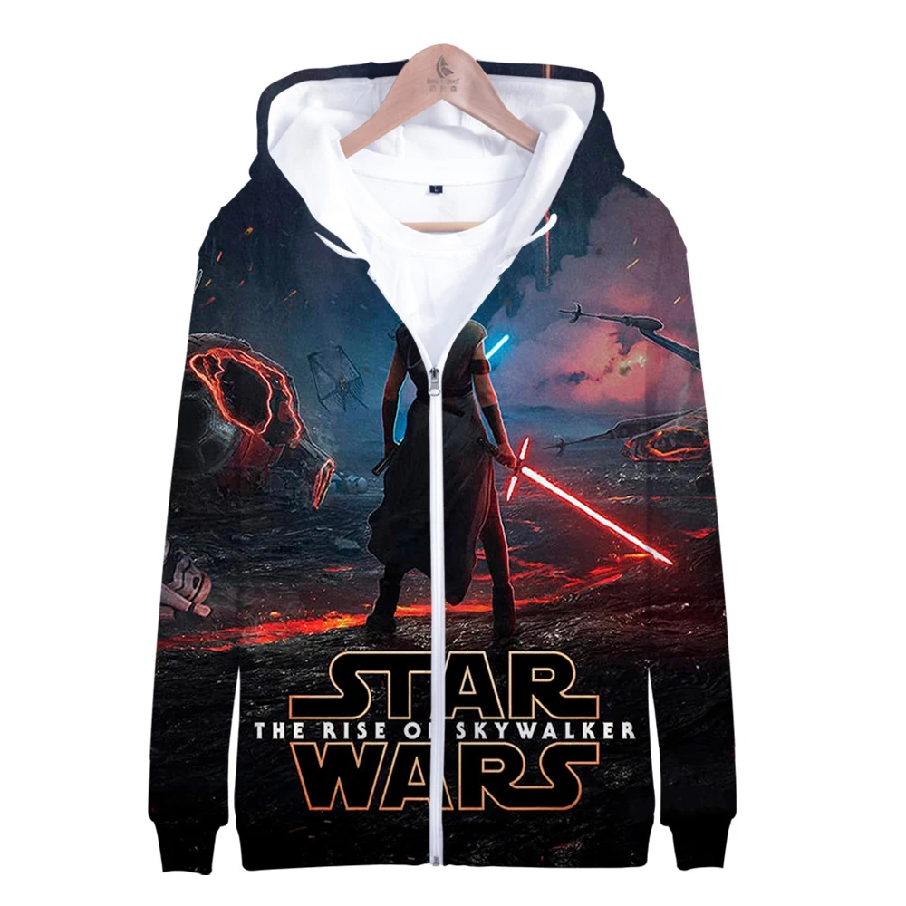 Star war the rise of skywalker, одежда с 3D принтом, толстовки на молнии, повседневная женская/мужская одежда, горячая распродажа, толстовки на молнии