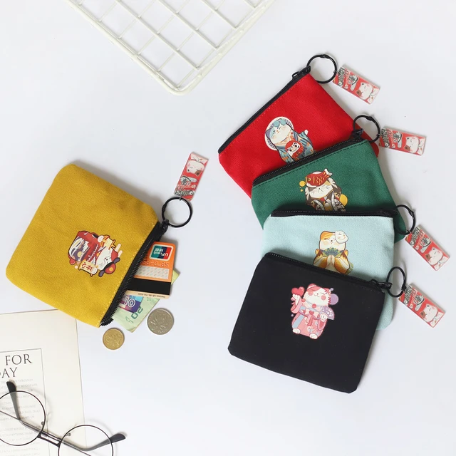 Floppa-monedero grande de lona con patrón personalizado, bolsa de  almacenamiento con logotipo de gato divertido, monedero para llaves -  AliExpress