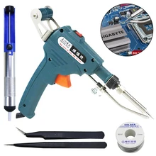 Kit de fer à souder électrique 60W 110V/220V, envoi automatique, pincettes à pistolet à étain, fil de soudage, outils de réparation, chaleur extérieure et intérieure