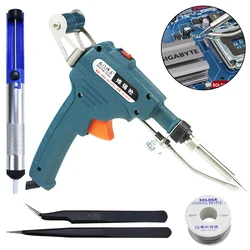 Kit de fer à souder électrique 60W 110V/220V, envoi automatique, pincettes à pistolet à étain, fil de soudage, outils de réparation, chaleur extérieure et intérieure 