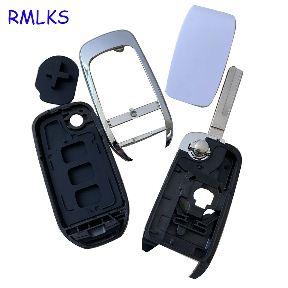 KeylessOption Keyless Entry Remote Key Fob Shell Outer Case Rubber Button Pad Re