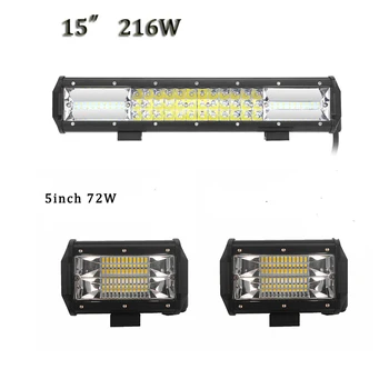 

ECAHAYAKU Quad-Row 15" Led Light Bar High Power 216W Super Brightness Bar Light Combo Beam for Off-road Driving SUV ATV Pickup