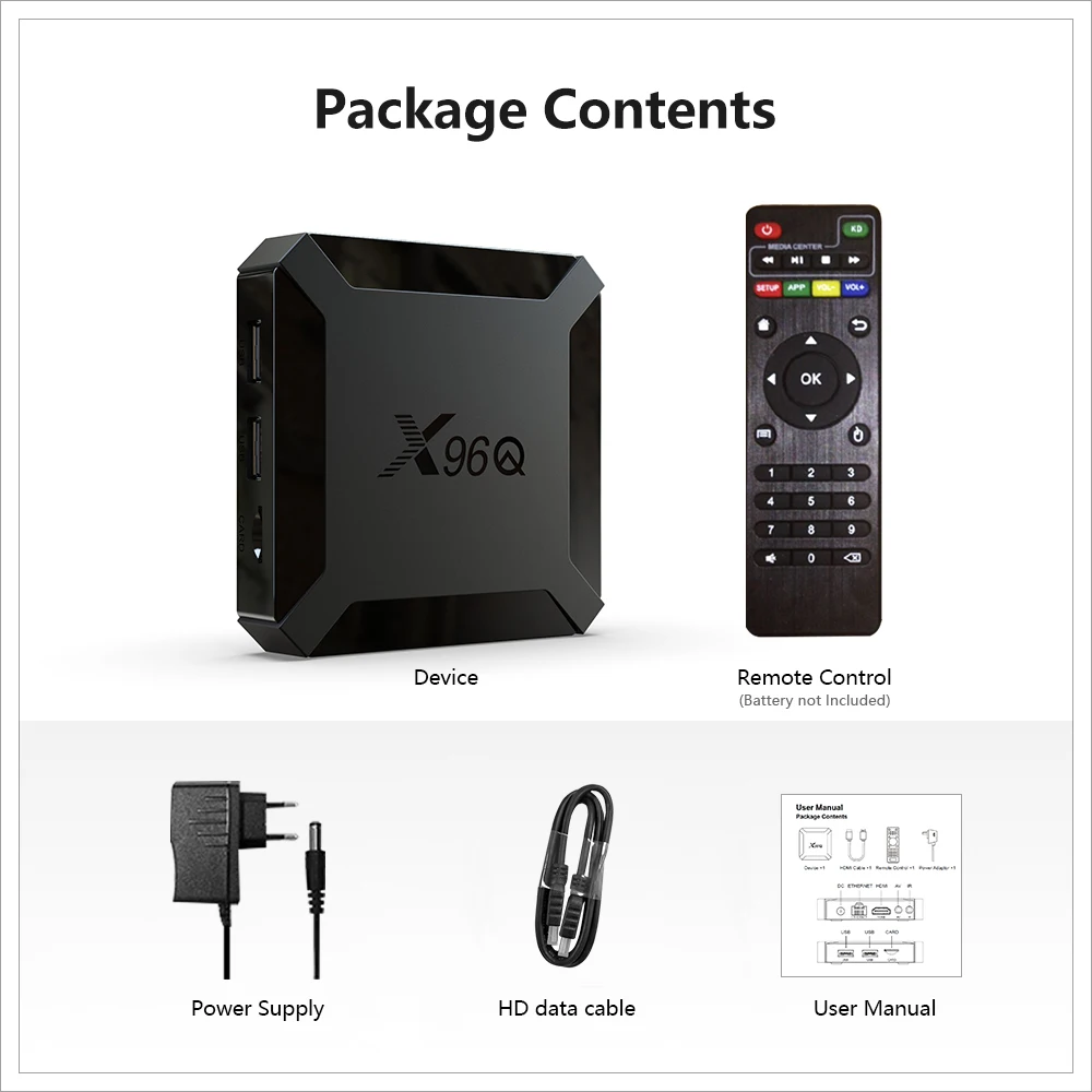 VONTAR X96Q Smart TV Box Android 10 4K Allwinner H313 Quad Core 2GB 16GB Support Wifi Set Top Box TVBOX  Media Player 1GB 8GB images - 6
