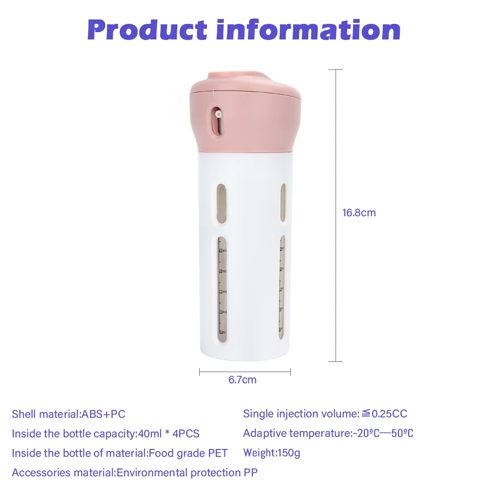 4 in 1 Travel Bottles Set Organized Leak Proof Toiletries Refillable Liquid Lotion Cream Container Kit 3