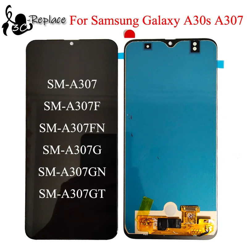 Черный TFT 6 4 дюйма для Samsung A30s A307 SM-A307 SM-A307F SM-A307FN SM-A307G SM-A307GN ЖК-дисплей с сенсорным