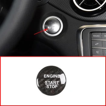 

Car Interior Carbon Fiber Engine Start Stop Button Cover Trim Accessories For Mercedes Benz C CLA GLA GLC GLE GLS 2015-2020