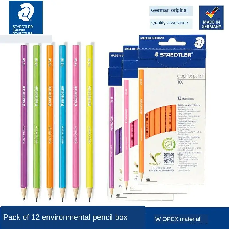 12 sets Staedtler Wopex HB 180 HB, Pencil, Pack of 12Graphite and coloured pencils made of WOPEX material