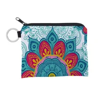 NEW Women Coin Purse Mandala Pattern Waterproof Fabric Storage Small Zipper Wallet Bag Portable Creativity Card Holder Key Case 2