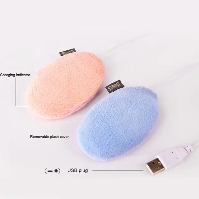 Kézmelegítő Újratöltés Eltávolítható Plüss Zseb Biztonságos Mini Usi Elektromos Tél - Image 5