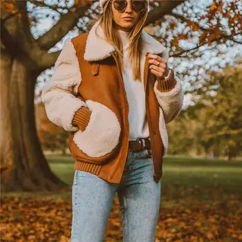 

Women Autumn Thick Warm Zipper Faux Fur Coat Lady Long Sleeve Fur Coat Casual Streetwear Pockets Winter Jacket