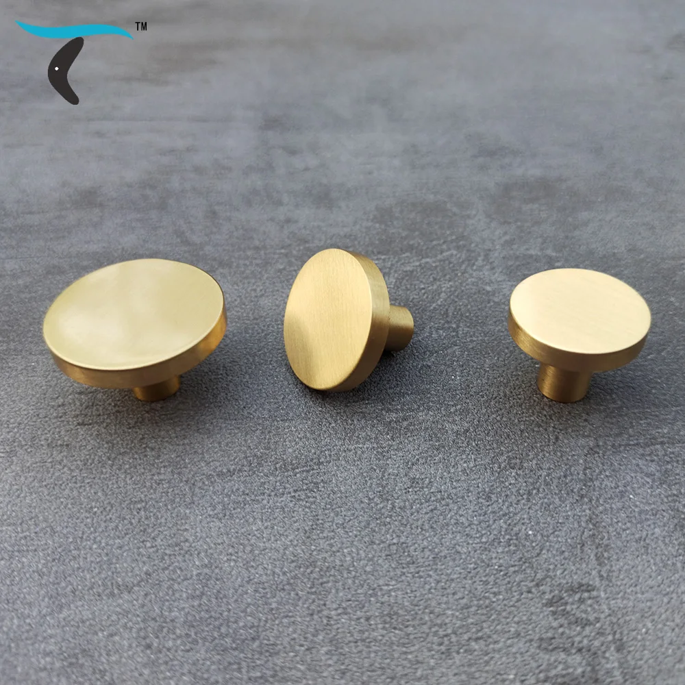 Brass Furniture Round Handle Of Drawer Wardrobe Door Knob Handles Bookcase Dresser Simple Small Pulls Cabinet Single Hole Handle afbeelding