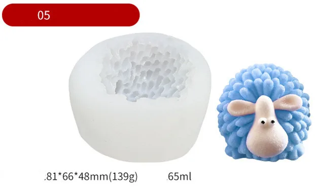 3D силиконовая форма для свечей овцы Fondant шоколада мусса кубика льда пуддинга