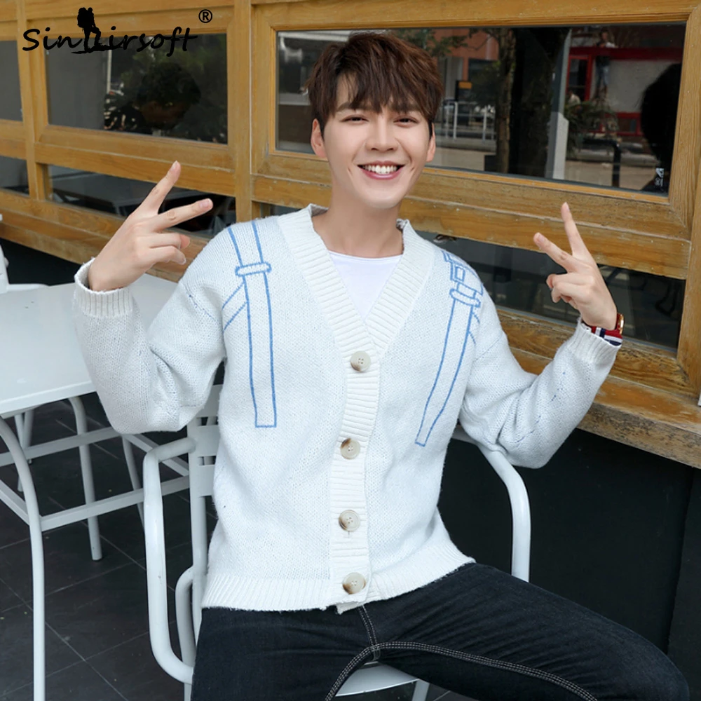 Новый дизайн хлопковый мужской свитер с длинным рукавом креативная школьная