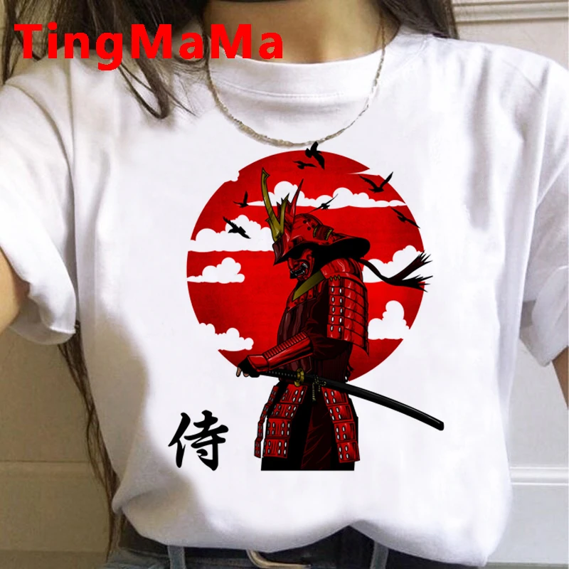 Camisetas estampadas de samurái japonés para playeras estampadas de Anime de Kwaii, playeras de dibujos Unisex, camisetas divertidas de Harajuku|Camisetas| - AliExpress