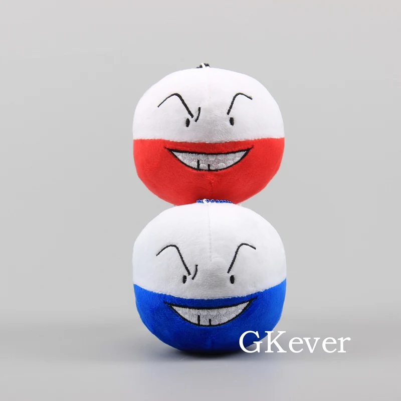 9 см аниме Voltorb плюшевая игрушка кукла Япония мультфильм аниме красный синий шар мягкие игрушки для детей Рождественский подарок на день рождения
