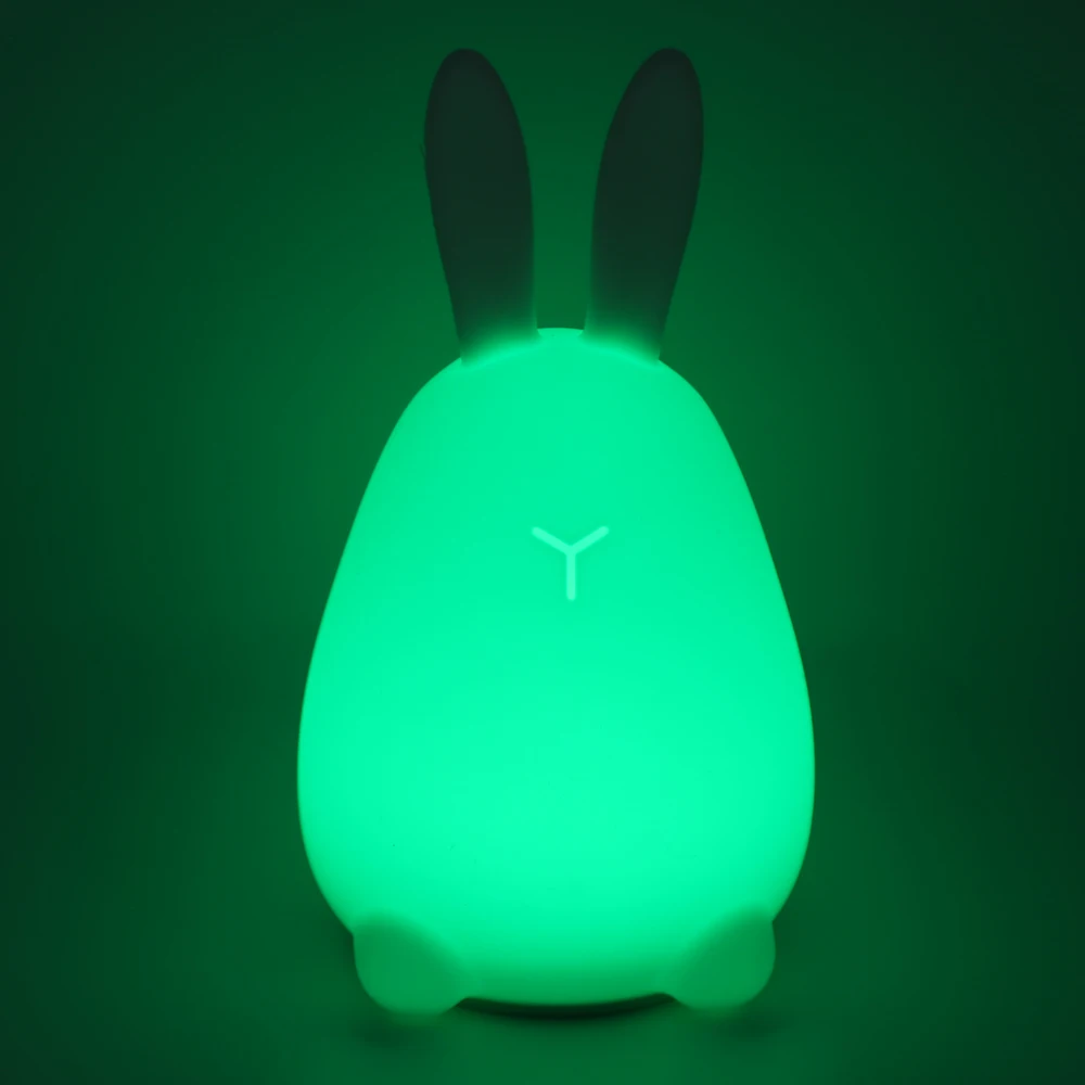 Светодиодный ночник с изображением кролика, хлопковый силиконовый светодиодный ночник, многоцветная сенсорная Сенсорная лампа, подарок для детей, на день рождения