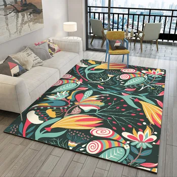 

Abstract Flower Art Carpet For Living Room Bedroom Anti-slip Large Rug Floor Mat Fashion Absorbent Non-slip Area Rugs Home Decor