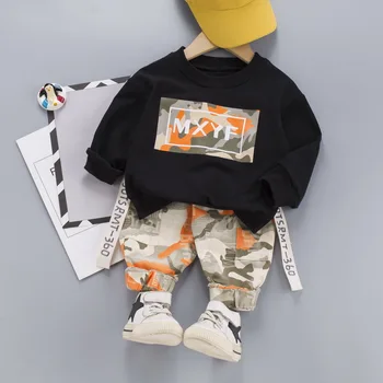 

Toddler Clothing 0-4 Years Old Children's Casual Long-Sleeved Suit Boys Camouflage Two-Piece Trend Infant Children Sports Suit