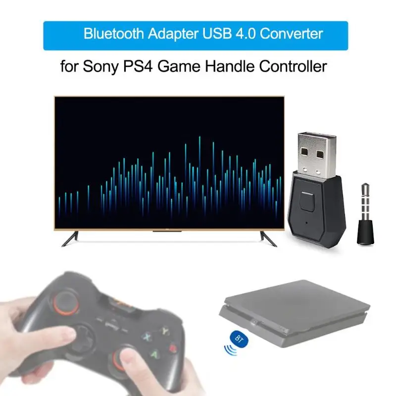 Durable USB Receiver Adapter Delicate Design 3.5mm USB Bluetooth Dongle Adapter for PS4 Controller Gamepad Bluetooth Headsets